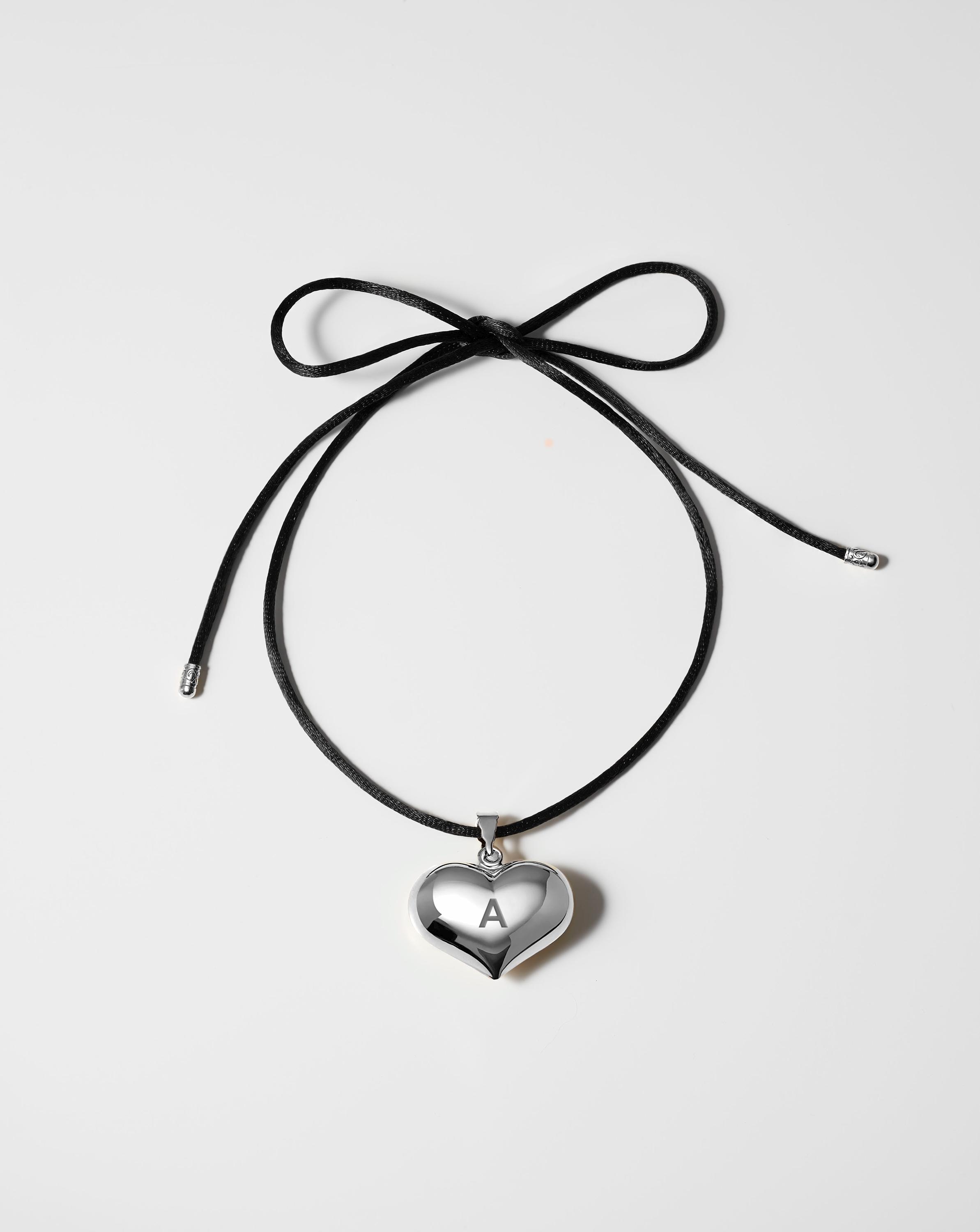 Custom Initial Heart Necklace, Personalized Engraved Necklace, Sterling silver, Layering necklace, trendy jewelry, Christmas gift for wife