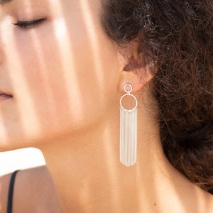 Bridal Boho Earrings Sterling Silver 925 Fringe Earrings Ideal for Wedding or Bridesmaids image 6