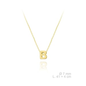 Collar con la letra B, collar con la letra personalizada, collar con nombre delicado, joyería con nombre inicial personalizado, chapado en oro de 14 quilates.
