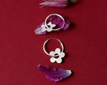 Sterling Silber Blumen Ohrringe, Silber Blumen Ohrringe, Blumen Ohrring, Botanischer Schmuck, Geschenk für Mutter, Geburtstagsgeschenk