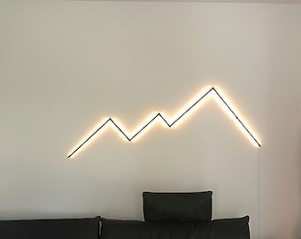 Lamp "XC" 170 cm | Industrial wall lamp | dimmable | Light sculpture | modern design | LED | Mountains | Vintage wall light | Metal