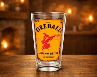 Fireball DnD Pint Glass 16oz | DnD Wizard Gift