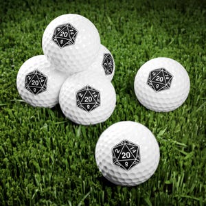 D20 DnD Golf Ball (6 Pack) - Dungeons & Dragons Gift