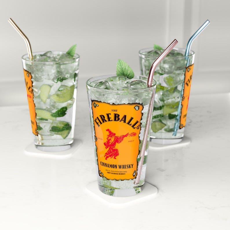 Fireball DnD Pint Glass 16oz | DnD Wizard Gift image 3