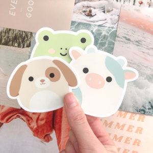 Squishmallow Sticker! | Harrison Squishmallow Hund, Wendy Squishmallow Frosch, Belana Squishmallow Kuh