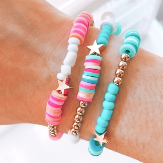 Trendy Preppy Cluttered Beaded Bracelets 