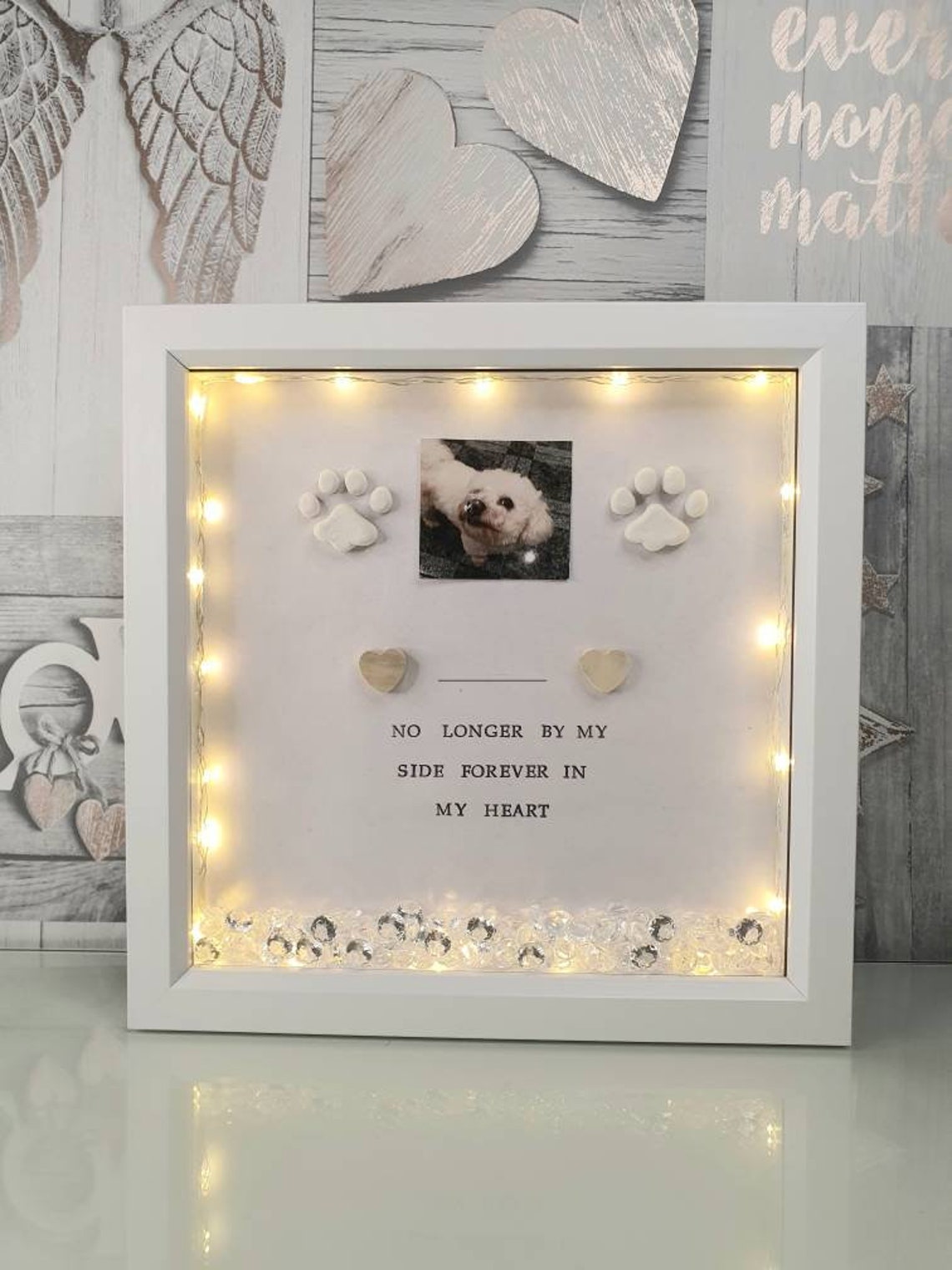 Pet Memorial Light Up Picture Pawprint Box Frame Keepsake Dog Etsy