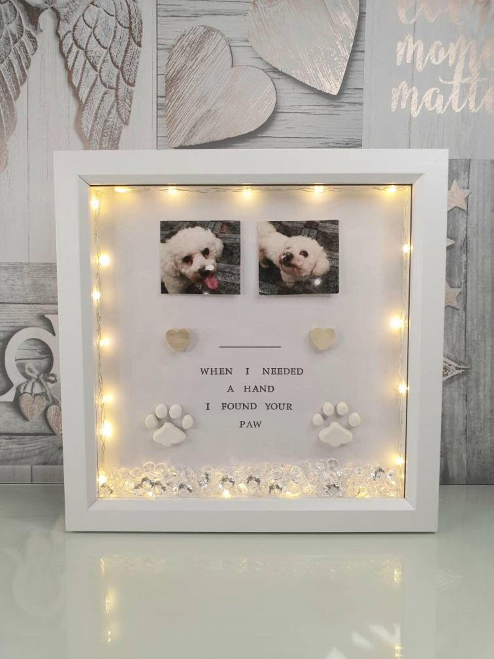 Pet Memorial Light Up Picture Pawprint Box Frame Keepsake Dog Etsy