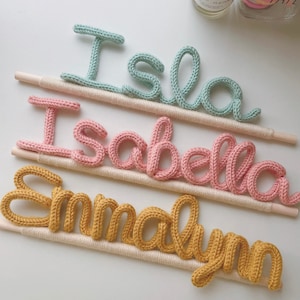 Personalized Knit Lettering, Name sign for wall, kids room deco, party