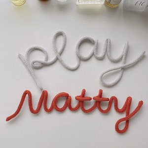 Personalized Knit Lettering, Name sign for wall, kids room deco, party