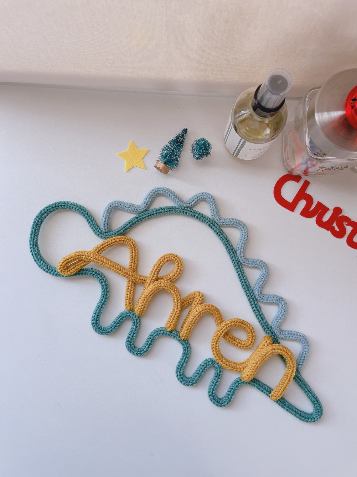 Personalized Knit Lettering Name Sign for Wall Kids Room | Etsy