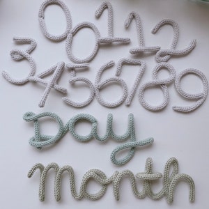 Knit Baby Milestone Numbers Photo Prop Set Nursery Name Sign European Nursery Decor Neutral Baby Room Decor 2026