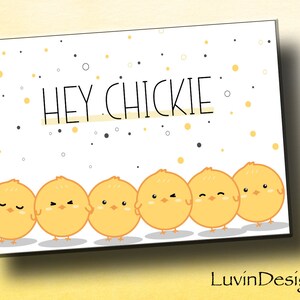 Hey Chickie/ Páscoa/ Amarelo/ Cartão de Natal/ Cartão de Páscoa/ Instantâneo/ Eletrônico/ Personalizado