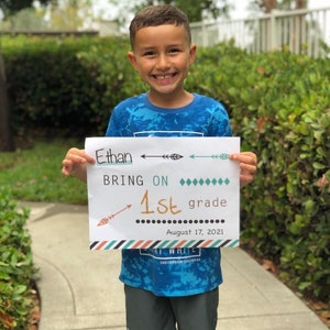 First Day School Sign/Back to School/ Second Grade/ Sign/ Printable Back to School / Boho / Digital Download/Printable/ 2nd Grade