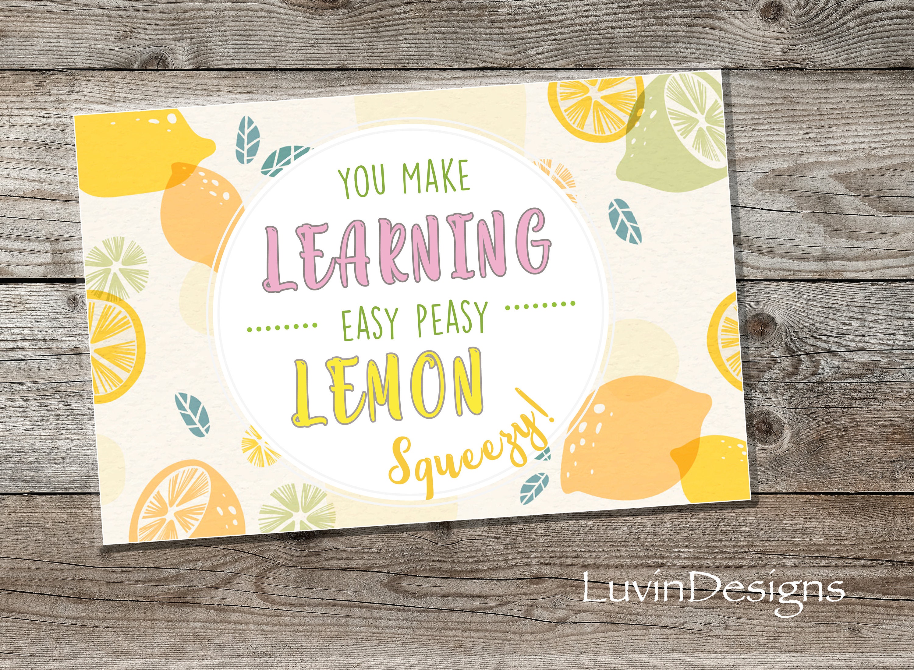 Easy Peasy/ School Tags/learning/teacher/lemons/tags/ Kids/ - Etsy