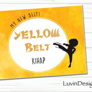 Cinturón Amarillo/ Karate/ Deportes para Niños/ Hito/ Taekwondo/ Artes Marciales/ Karate Kid/ Equipo/ Impresión Instantánea/ Signo / Imprimible/ Descarga Digital
