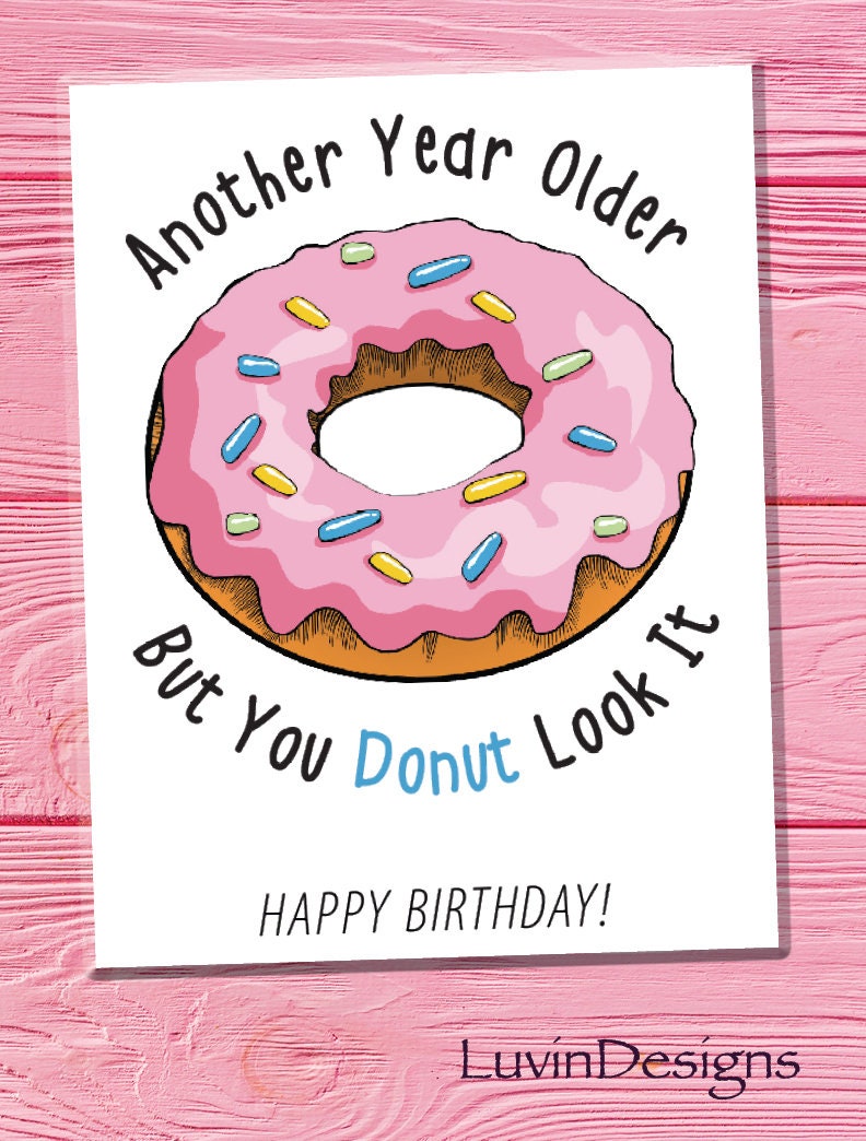 Happy Birthday Donut -- NEON Screenprinted Birthday Card