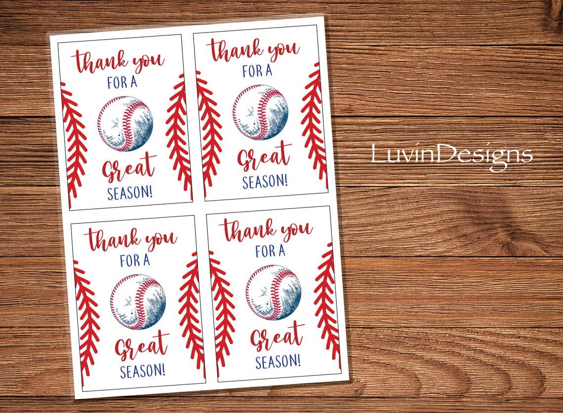 Sports Tags/ Treat Tags/ Kids/ Baseball/ End of Season/ Team/snacks