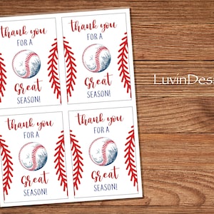Sport Tags / Treat Tags / Kinder / Baseball / Ende der Saison / Team / Snacks / Sofortdruck / Danke Saison / Geschenkanhänger / Party Tags / Digital Download
