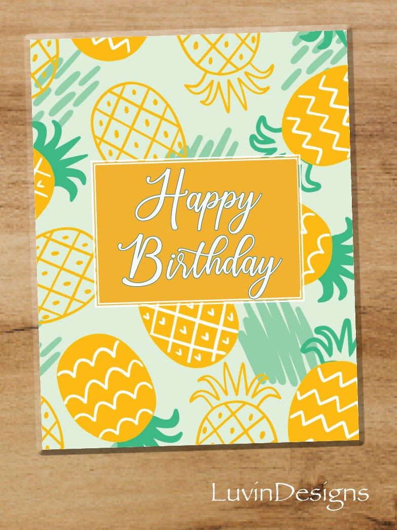 Happy Birthday Pineapple - Etsy