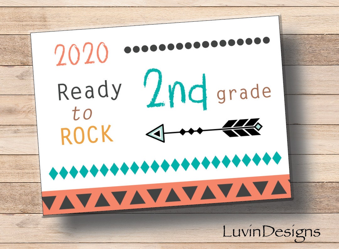 First Day of School Sign / Second Grade Sign / Printable Back to School ...