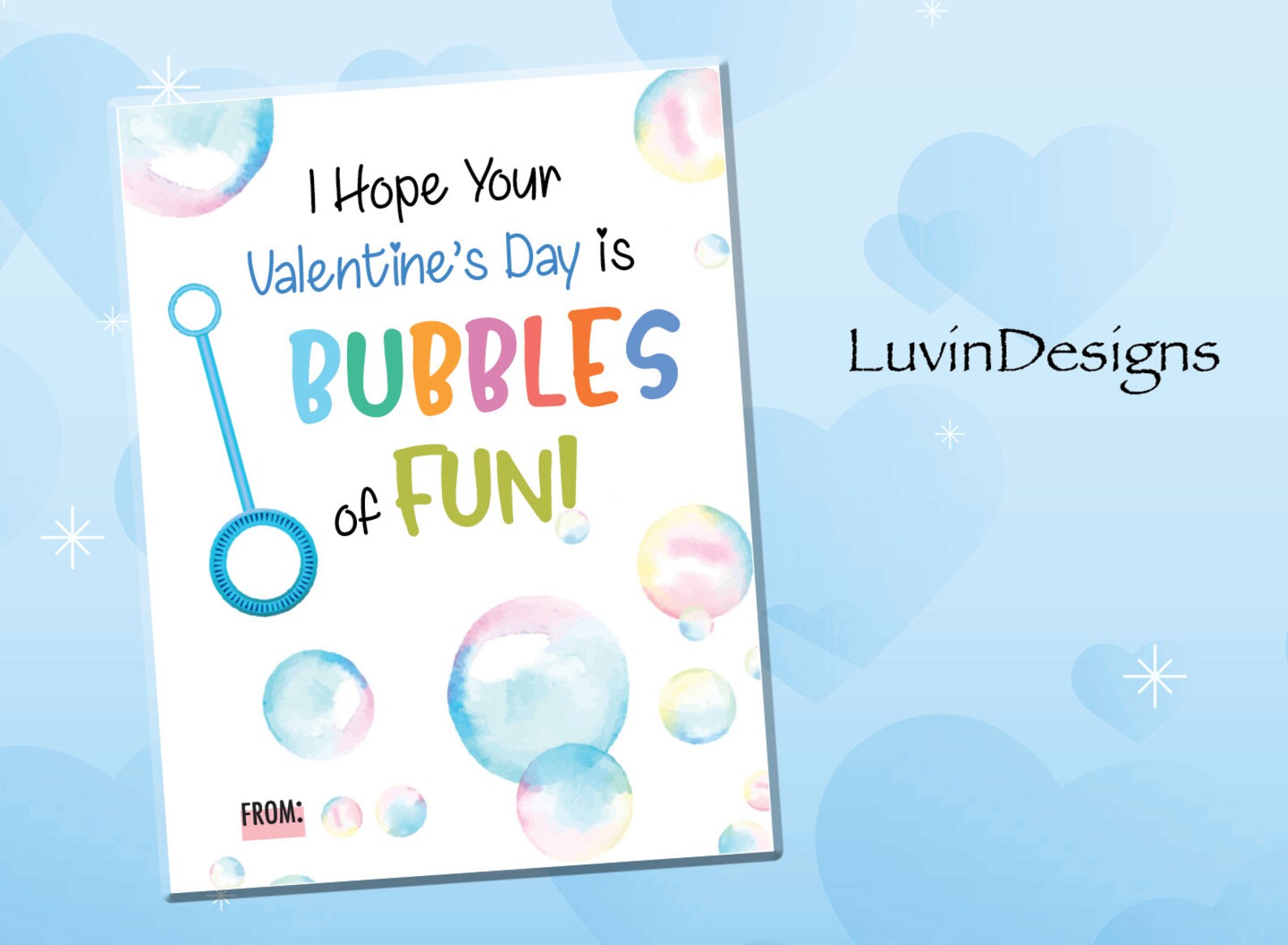 Bubbles of Fun Tags/ Bubbles/ Kids/ Treat Tag/ Printable/ Instant Print/ Valentine's Day