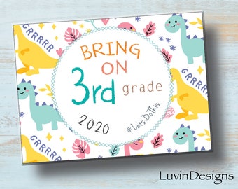 First Day of School sign / Third Grade Sign / Printable Back to School / Custom / Instant Download, Printable file / 3rd Grade