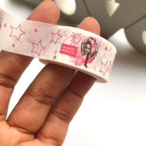Nastro washi ballerina nera, ragazza nera, cancelleria carina, nastro washi per compleanno, confezioni regalo, regali per bambine nere, carta da regalo