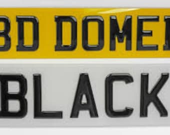 Pair of top quality 3D gel number licence plates show or road legal ..free postage mot standard