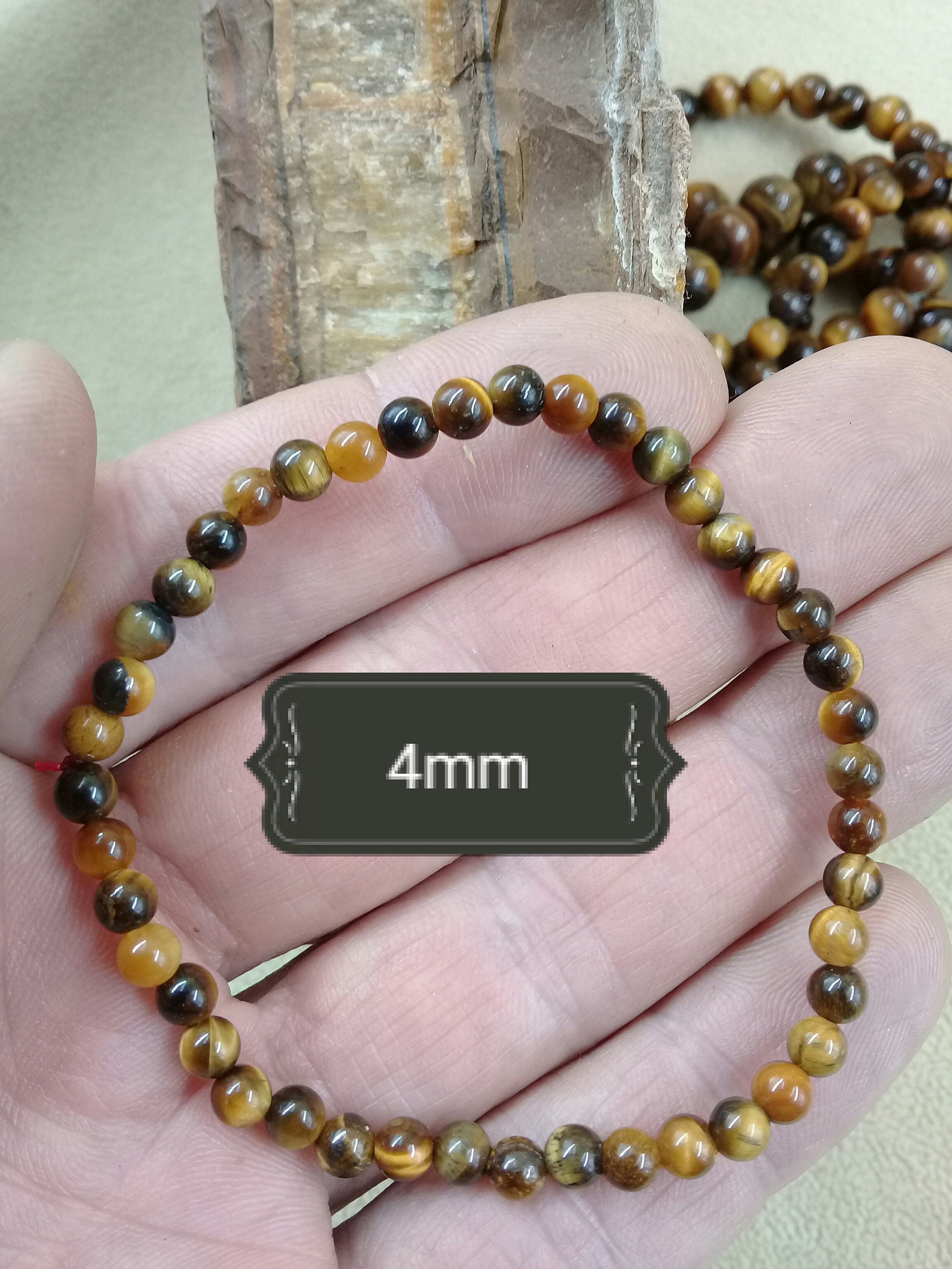 Bracelet Oeil De Tigre Crâne. L'oeil De Tigre Assure. Favorise La Volonté