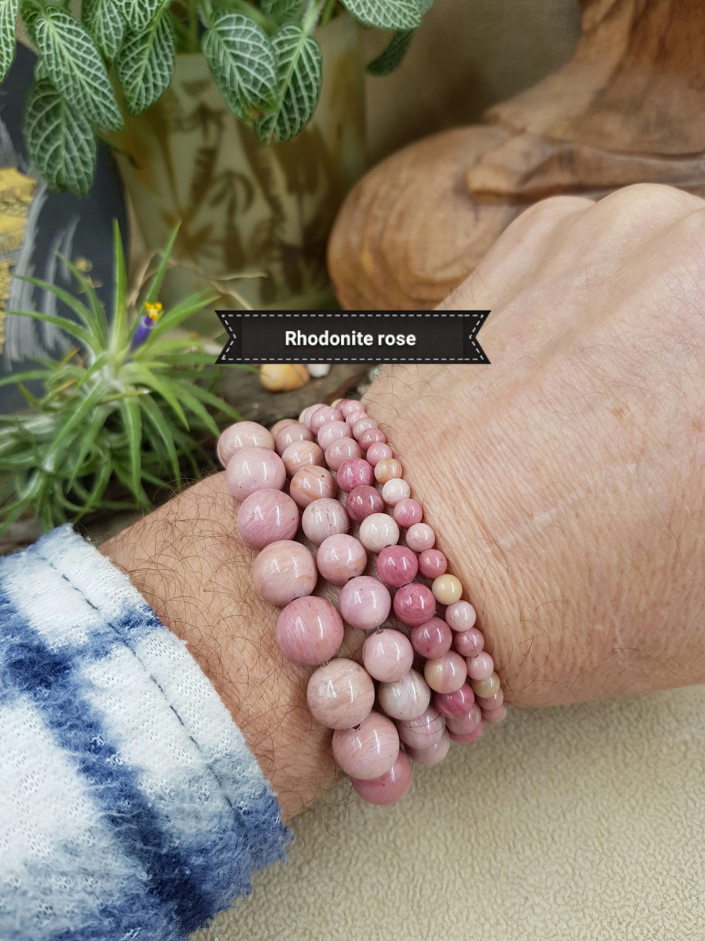 Elastic Pink Brazilian Pink RHODONITE Pearl Bracelet, Natural Stone  lithotherapy Semi-precious Genuine, 4 6 8 10mm Multi Size - Etsy