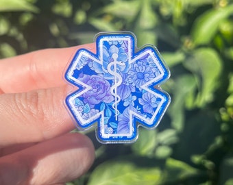 Épingle acrylique EMS, ParamedicPin, Épingle de pompier, Épingle EMT, Épingle d’infirmière, Étudiant en soins infirmiers, Épingle étoile de la vie, Girly ems