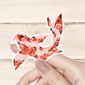 Koi Fish Sticker, Vinyl Die Cut, Laptop Sticker, Hydro flask Sticker, Water bottle sticker, Fish sticker, large sticker, Fish pond sticker