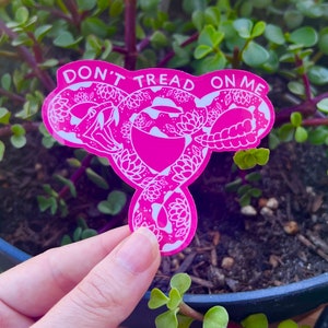 Pink Don’t Tread On Me, Roe vs Wade sticker, women’s rights sticker, pro choice, bumper sticker, uterus sticker, stay out of my uterus