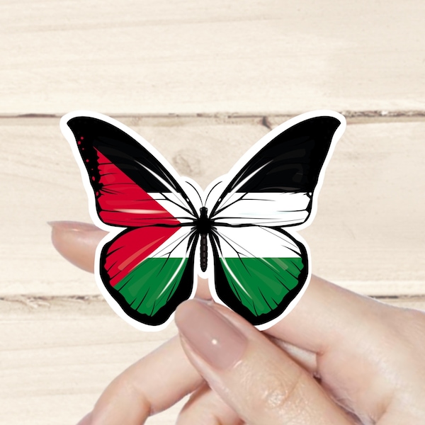 I stand with Palestine, Butterfly, Support Palestine, Solidarity with Palestine,  Palestine flag, Palestine sticker,