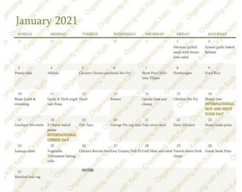 1 Year Menu Plan for Meal Planning