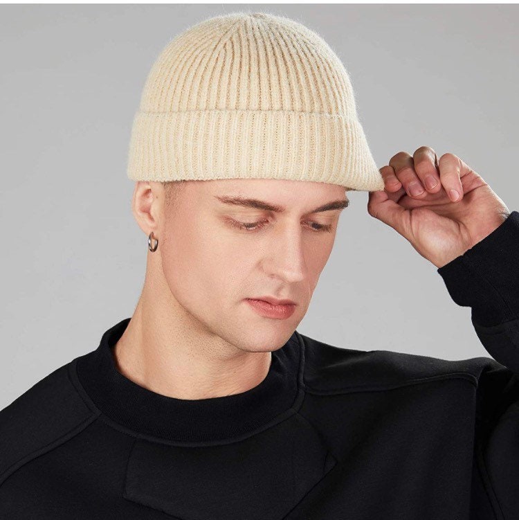 Winter Wool Hat Short Fisherman Beanies 
