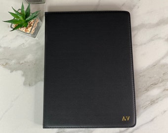 Personalised IPad Air 13 2024 case cover 360 rotate premium smart book stand custom monogram initial case cover