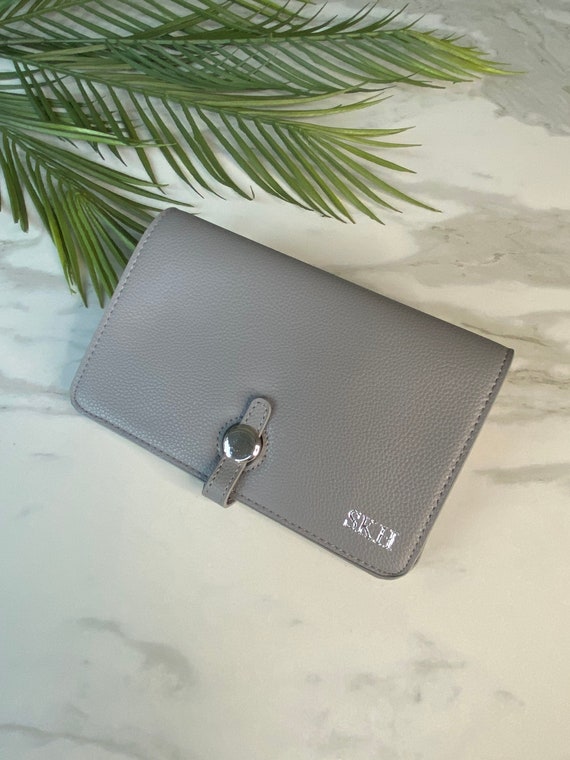PERSONALISED GREY VEGAN Purse Wallet Women Wallet Coin Purse