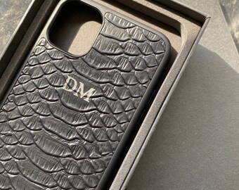 Personalised IPhone 11 IPhone XR monogram initials , customised embossed phone case cover, monogram in gold silver stamping