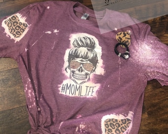 Mamá vida gráfica tee blanqueado