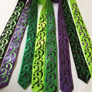 Question mark tie for cosplay.villain. costume accessories. riddler costume inspired tie