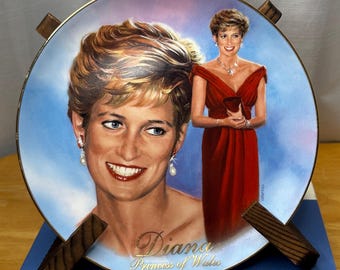 1998 Princess Diana Collector Plate Bradford Exchange Forever Diana James Griffin Vintage Royal Decor