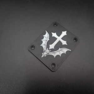 Custom Guitar neck plate &quot;The Bat&quot;
