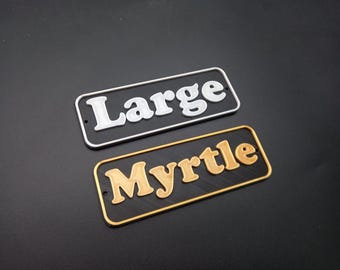 Personalized Boogie amp-style logo. 3D print