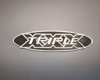 Peavey TRIPLE X logo on silver