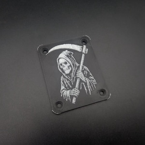 Custom Guitar neck plate &quot;Death&quot;