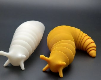 Slug Fidget Toy - Articulated Slug. Different colors and sizes.