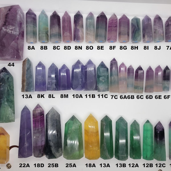 Flourite Rainbow Blue Green Purple yellow snowflake Crystals Tower Gemstones High Quality Healing Points Stone