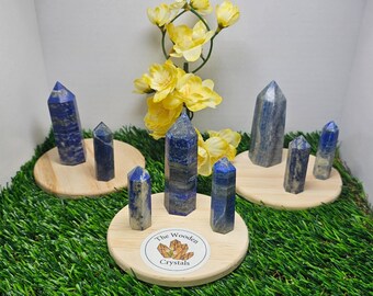 Lapis Lazuli Tower Pointed Gemstones Healing Crystals stone pyrite Blue
